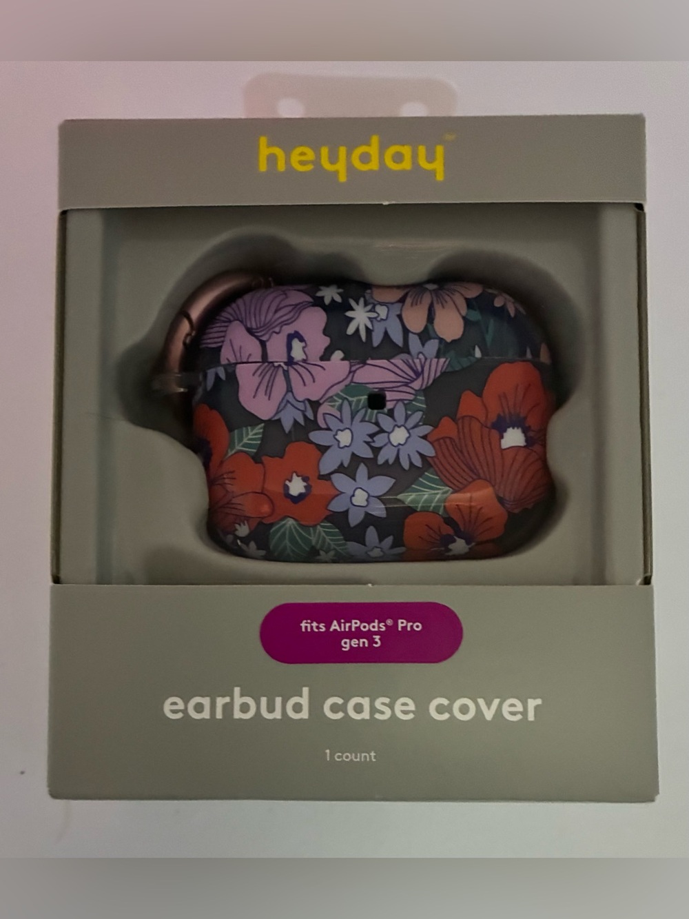 Heyday Floral AirPods Pro Gen 3 Case Cover NEW with Carabiner